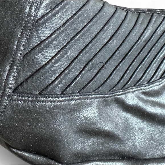 Spanx Leggings Black Moto Leather Look Size XS - Picture 6 of 7